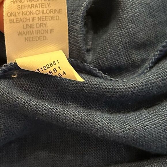 J. Jill Womens Love Linen Blue V-Neck Cardigan Sweater Size Small lightweight - Picture 8 of 9
